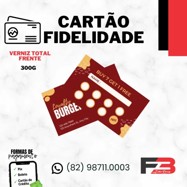 Cartões Fidelidade 300g (4x4)